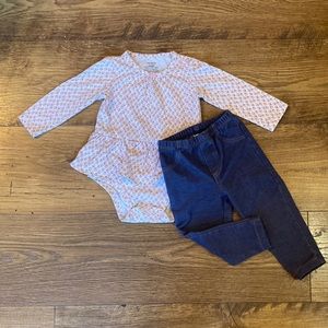 Carter’s Mini Pink Floral Bodysuit with Jean Leggings